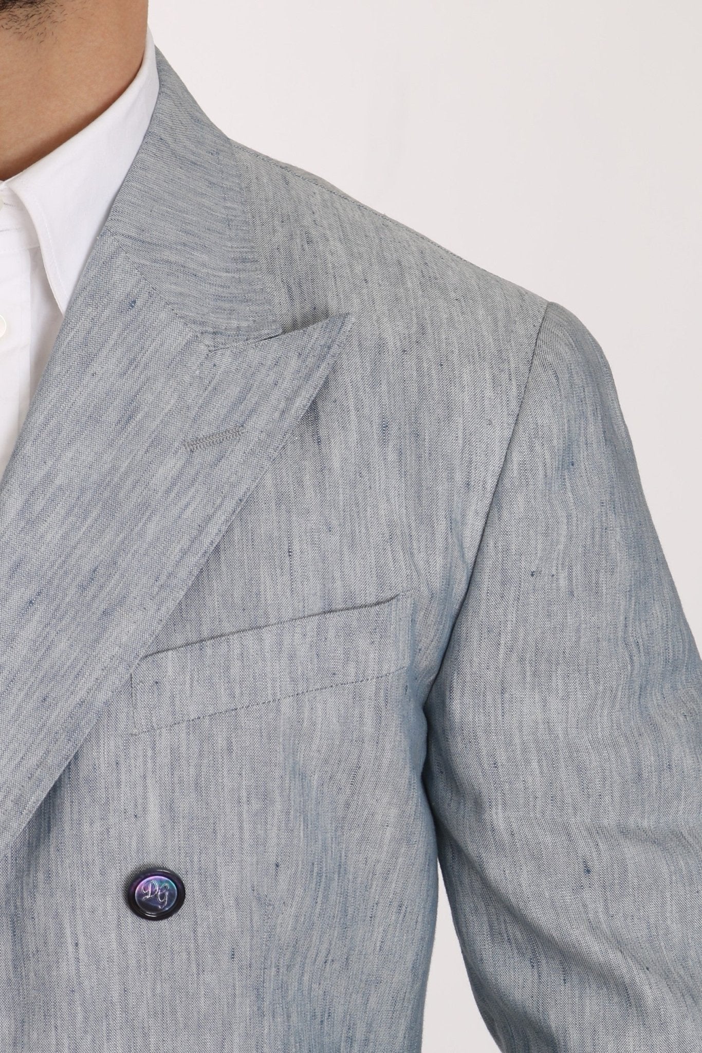 Dolce & Gabbana Elegant Light Blue Double Breasted Blazer - Sandy Store ByNet