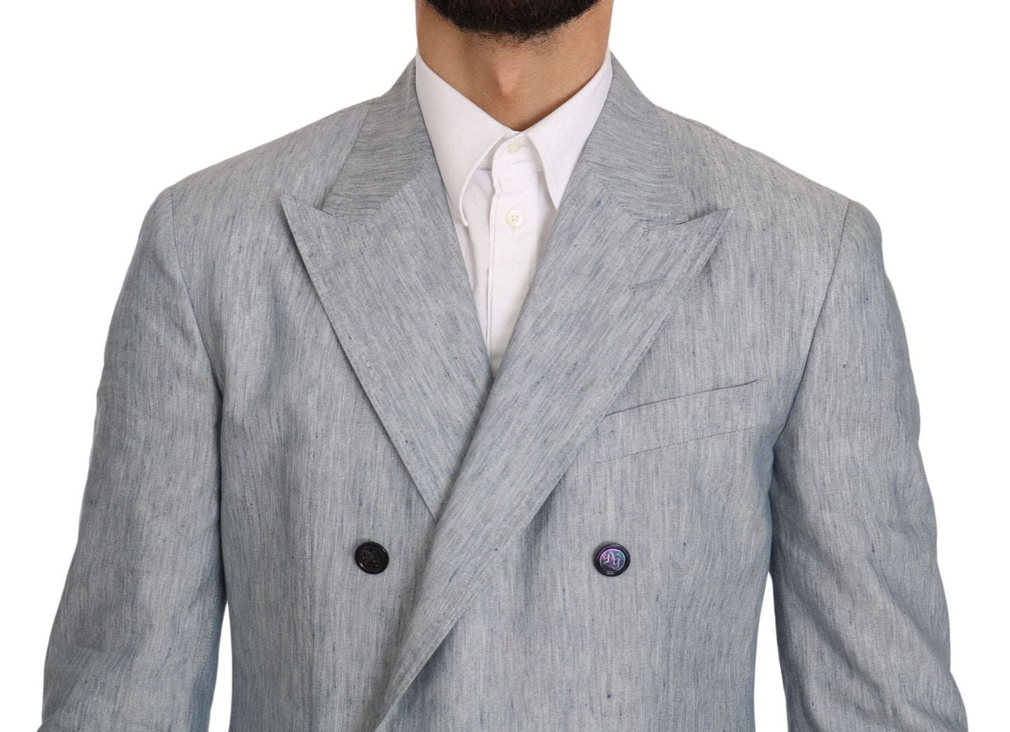 Dolce & Gabbana Elegant Light Blue Double Breasted Blazer - Sandy Store ByNet