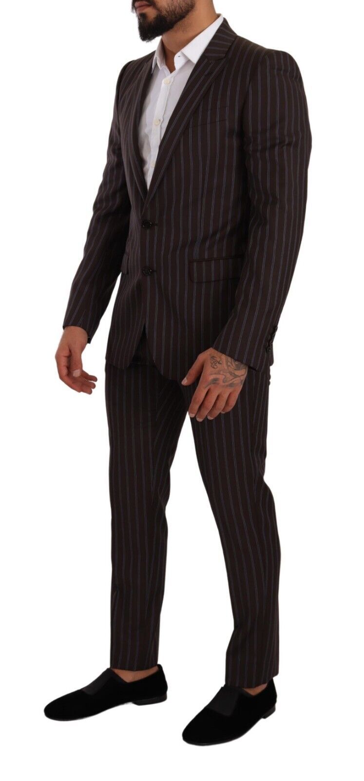 Dolce & Gabbana Elegant Maroon Striped Slim Fit Suit - Sandy Store ByNet