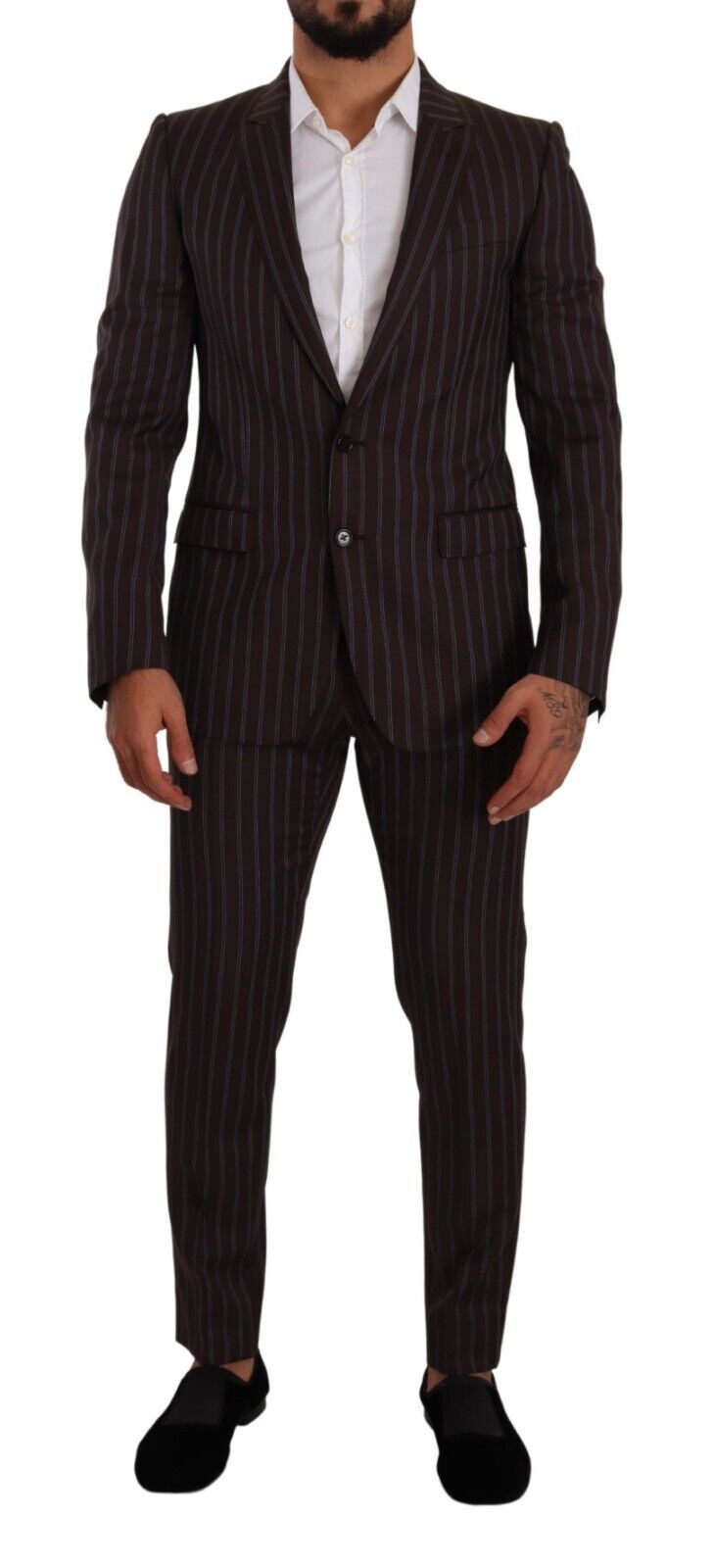 Dolce & Gabbana Elegant Maroon Striped Slim Fit Suit - Sandy Store ByNet