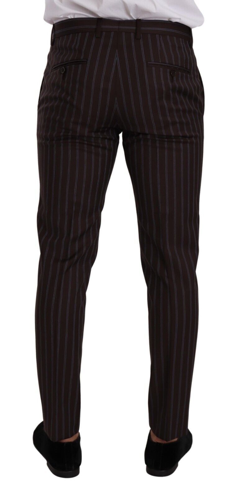 Dolce & Gabbana Elegant Maroon Striped Slim Fit Suit - Sandy Store ByNet