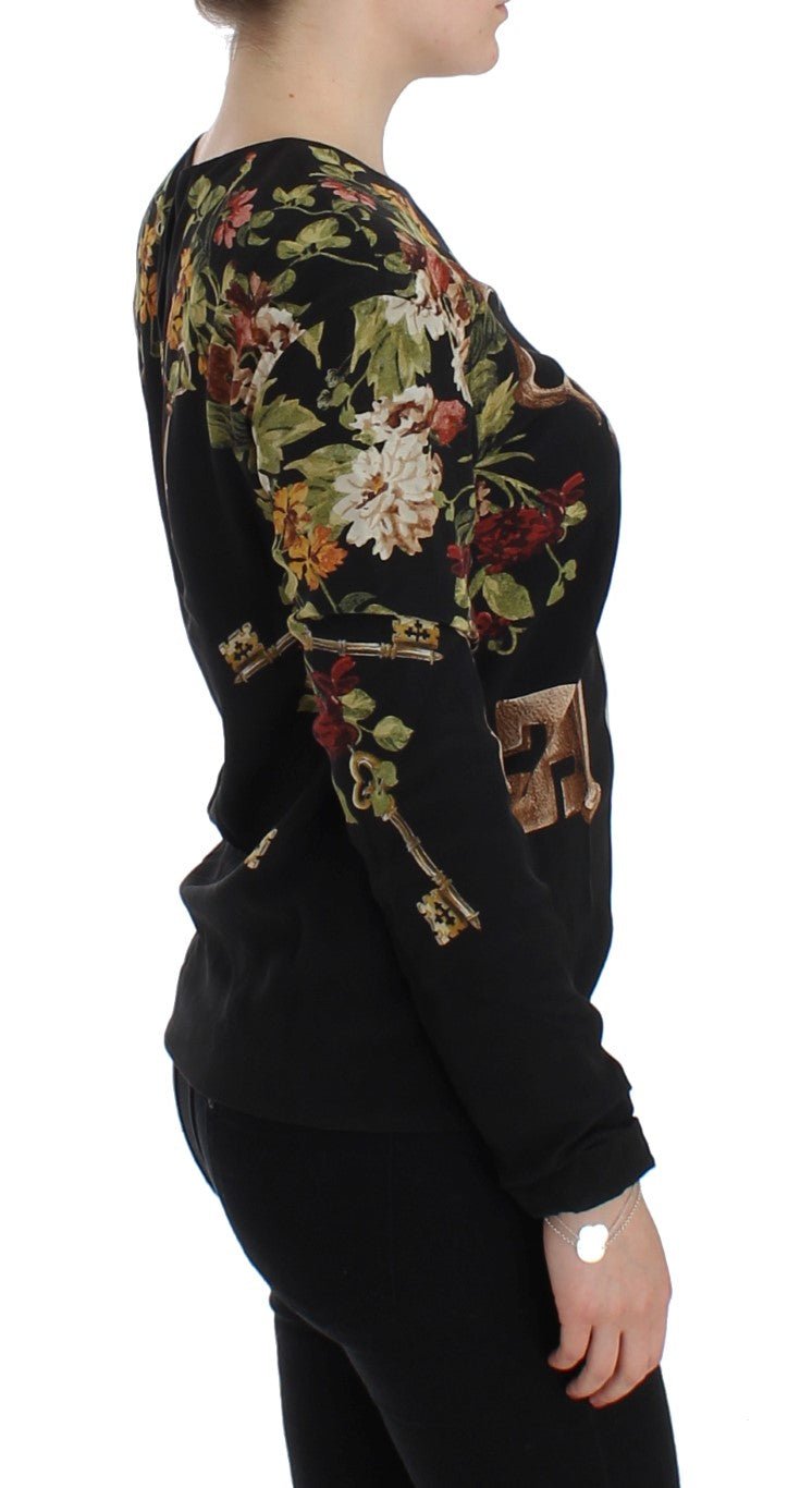 Dolce & Gabbana Elegant Medieval Print Silk Blouse - Sandy Store ByNet