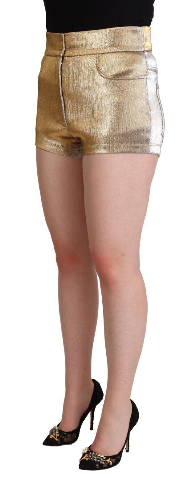 Dolce & Gabbana Elegant Metallic Gold Hot Pants - Sandy Store ByNet