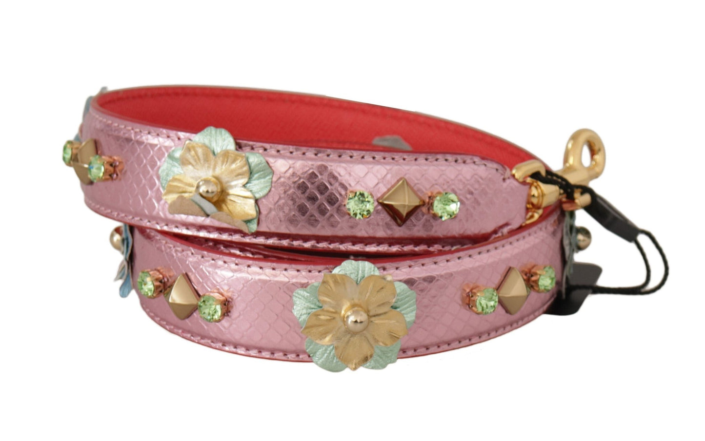 Dolce & Gabbana Elegant Metallic Pink Leather Shoulder Strap - Sandy Store ByNet