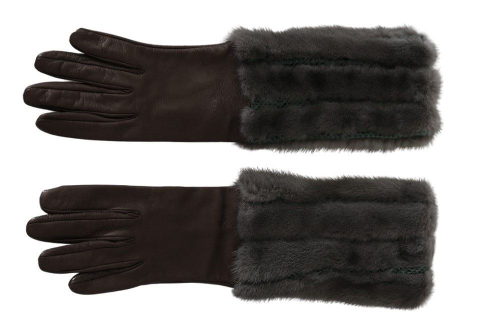 Dolce & Gabbana Elegant Mid - Arm Leather Gloves in Brown - Sandy Store ByNet