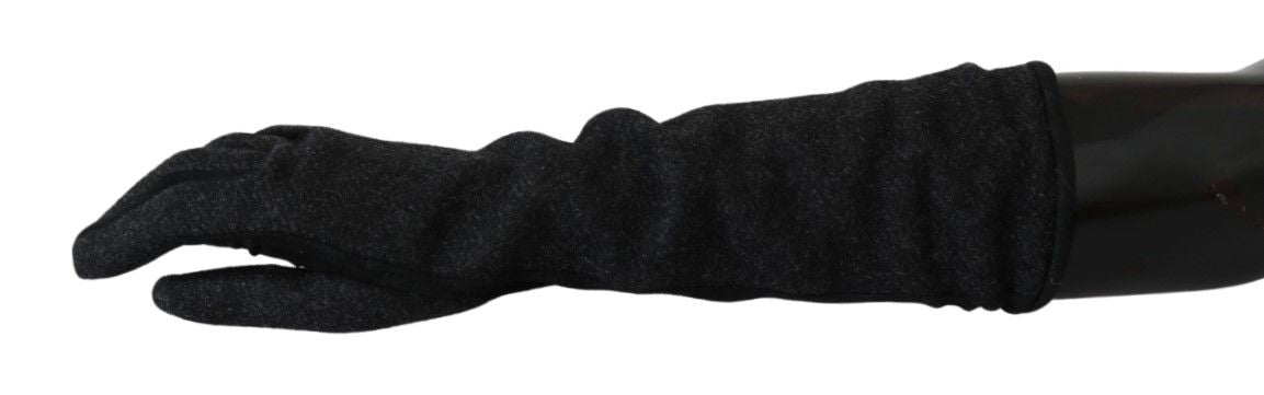 Dolce & Gabbana Elegant Mid - Length Wool Gloves in Black - Sandy Store ByNet