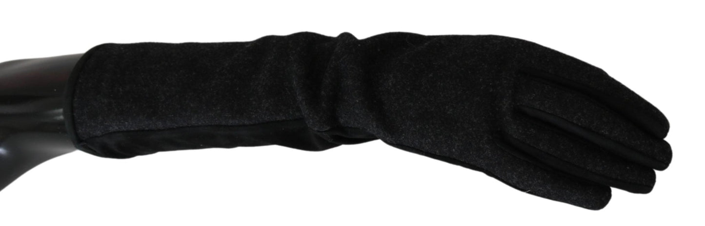 Dolce & Gabbana Elegant Mid - Length Wool Gloves in Black - Sandy Store ByNet