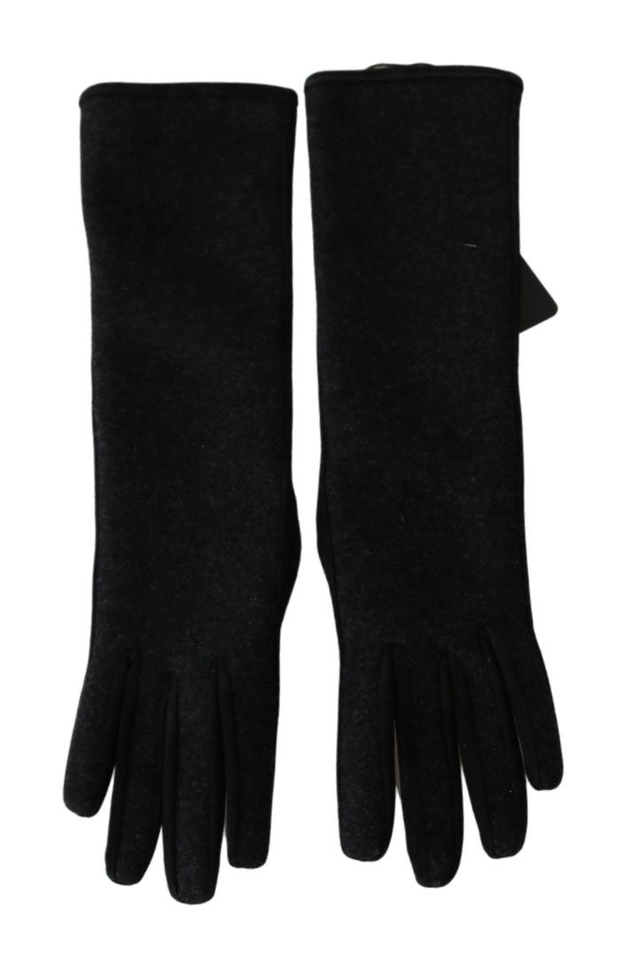 Dolce & Gabbana Elegant Mid - Length Wool Gloves in Black - Sandy Store ByNet