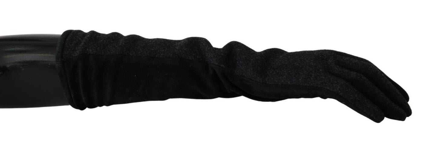 Dolce & Gabbana Elegant Mid - Length Wool Gloves in Black - Sandy Store ByNet