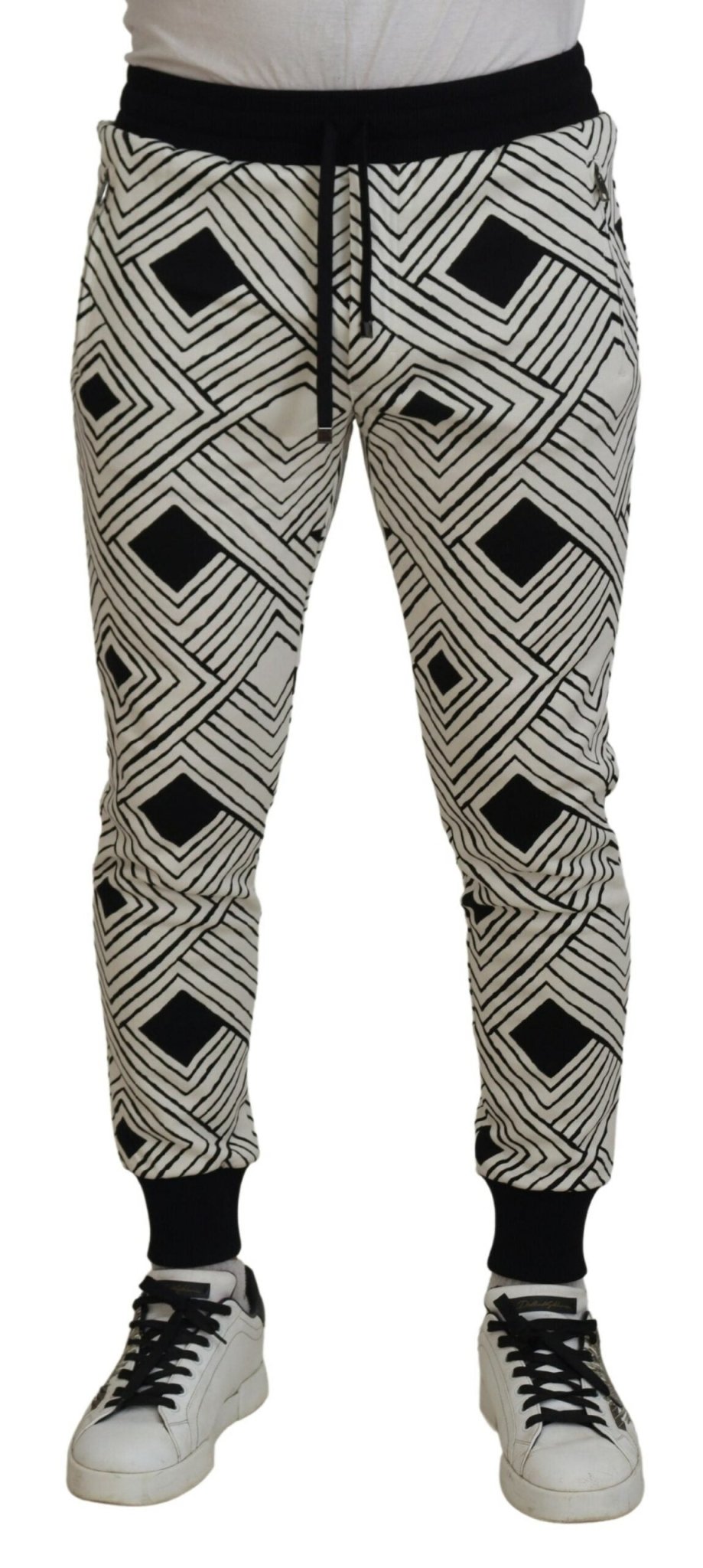 Dolce & Gabbana Elegant Monochrome Sport Sweatpants – IT44 | XS par Dolce & Gabbana | Disponible sur Sandy Store ByNet