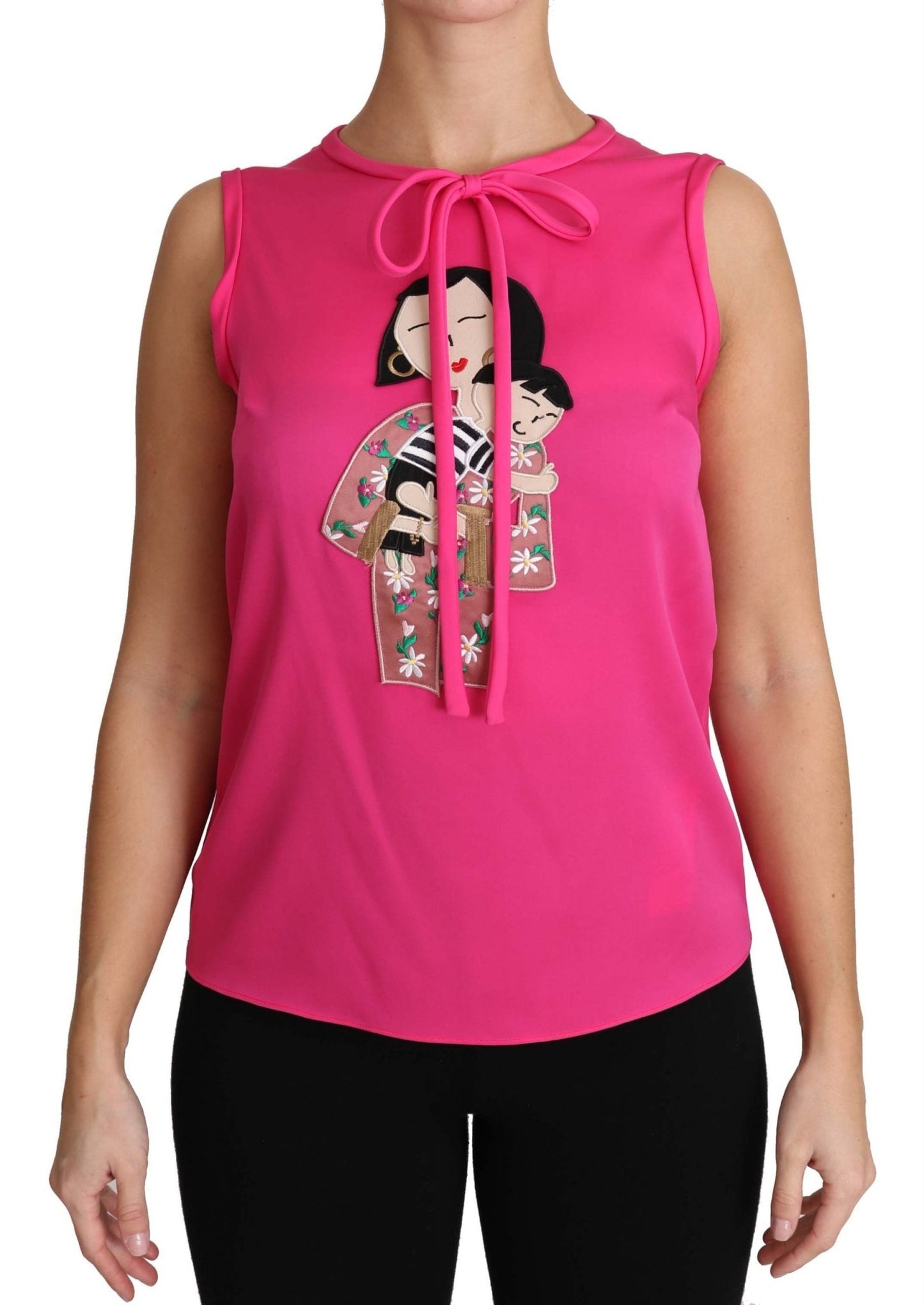 Dolce & Gabbana Elegant Pink Silk Family Tank Top Shirt - Sandy Store ByNet
