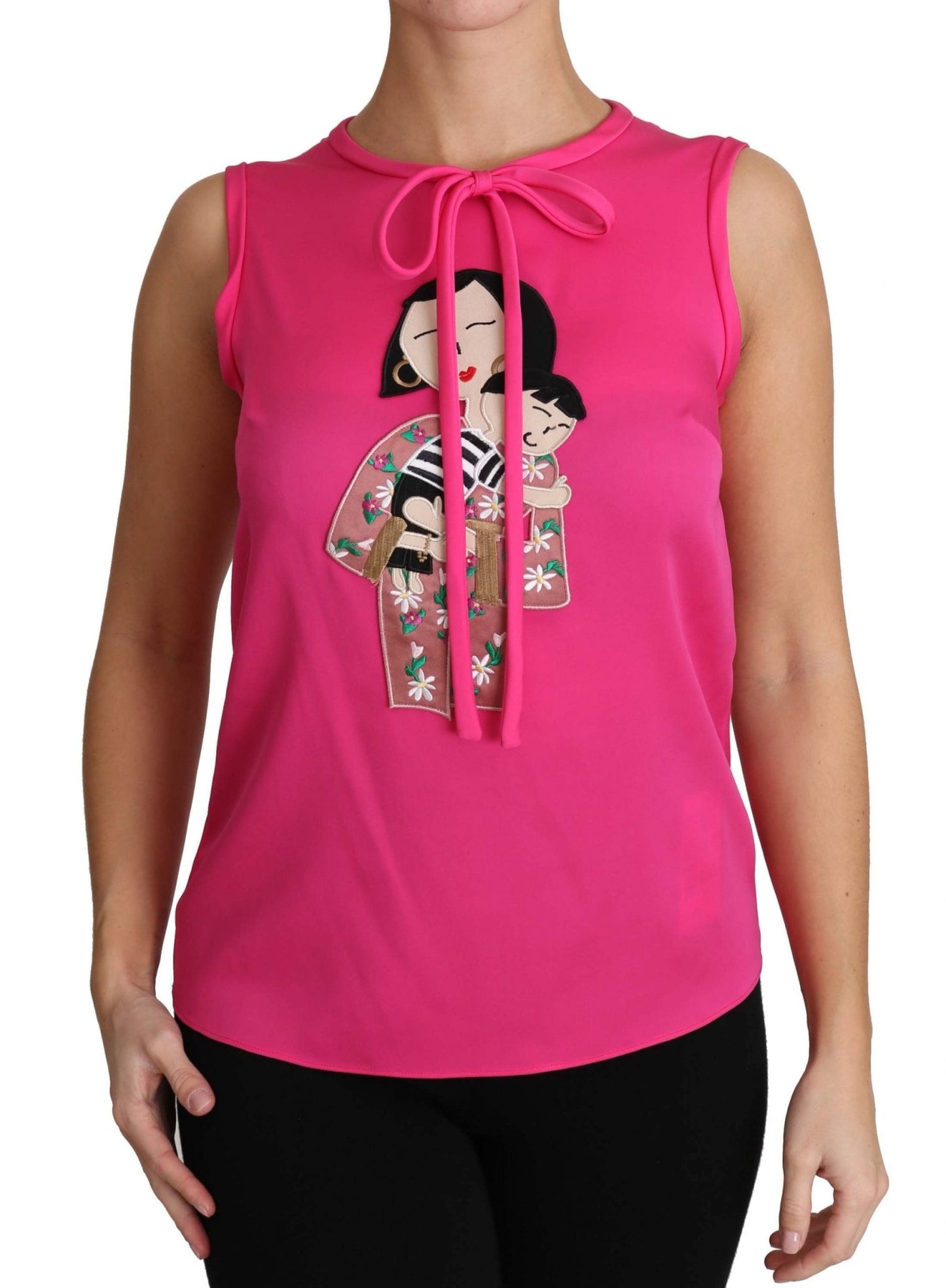 Dolce & Gabbana Elegant Pink Silk Family Tank Top Shirt - Sandy Store ByNet
