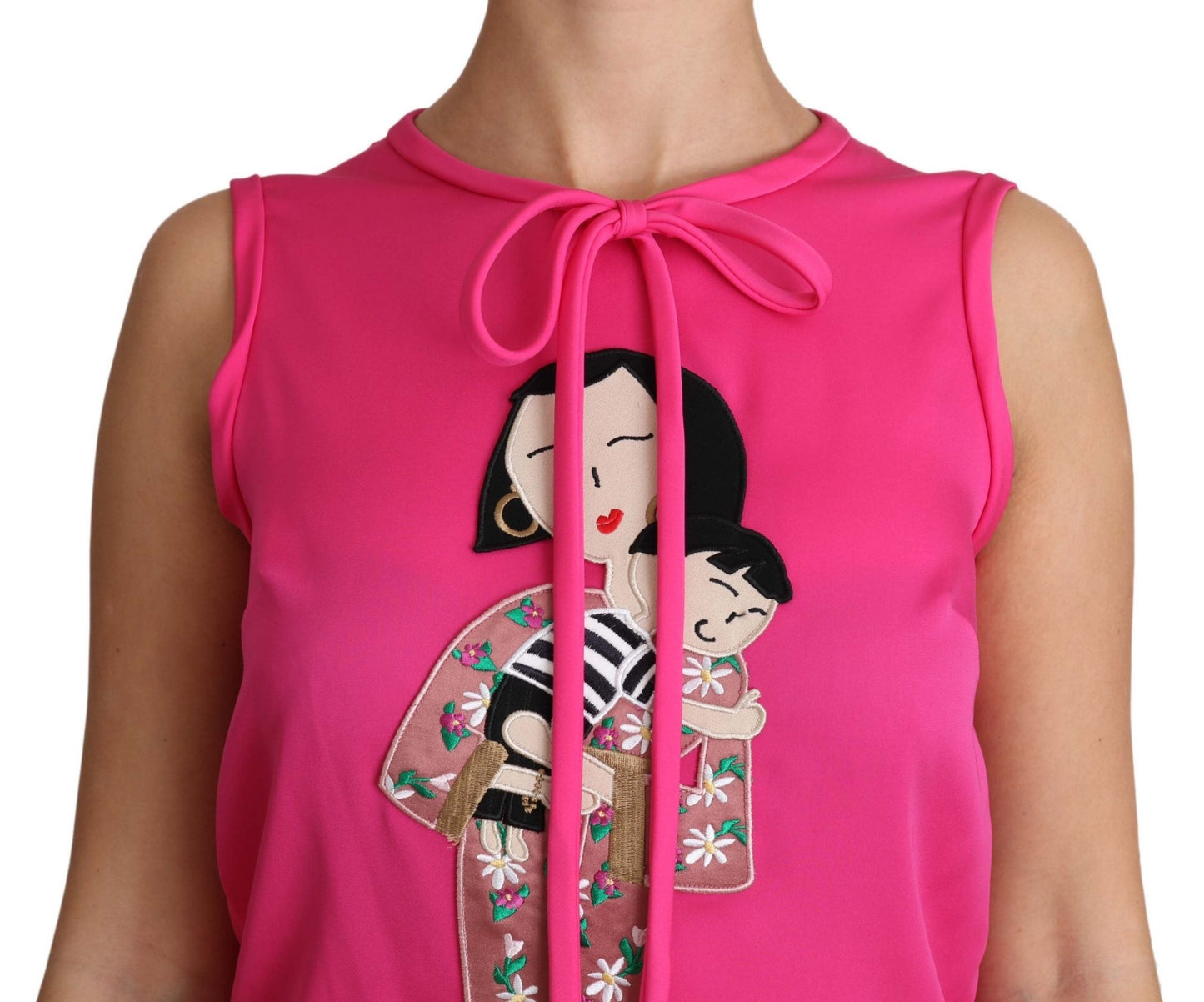 Dolce & Gabbana Elegant Pink Silk Family Tank Top Shirt - Sandy Store ByNet