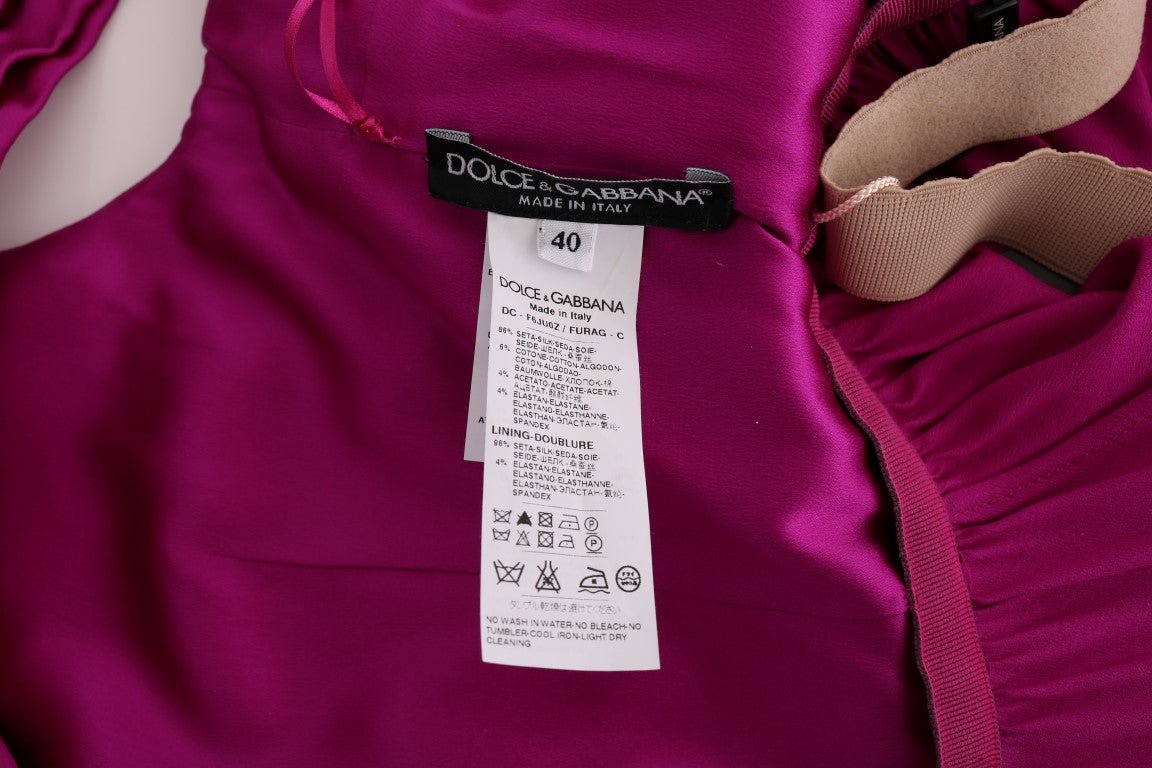 Dolce & Gabbana Elegant Pink Silk Gown Dress - Sandy Store ByNet