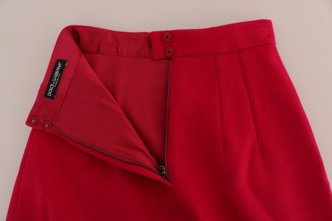 Dolce & Gabbana Elegant Pink Wool A - Line Knee - Length Skirt - Sandy Store ByNet
