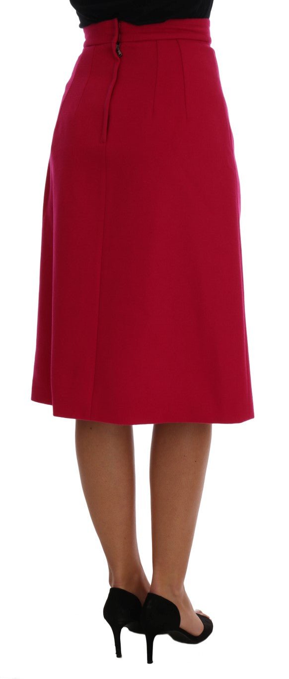 Dolce & Gabbana Elegant Pink Wool A - Line Knee - Length Skirt - Sandy Store ByNet