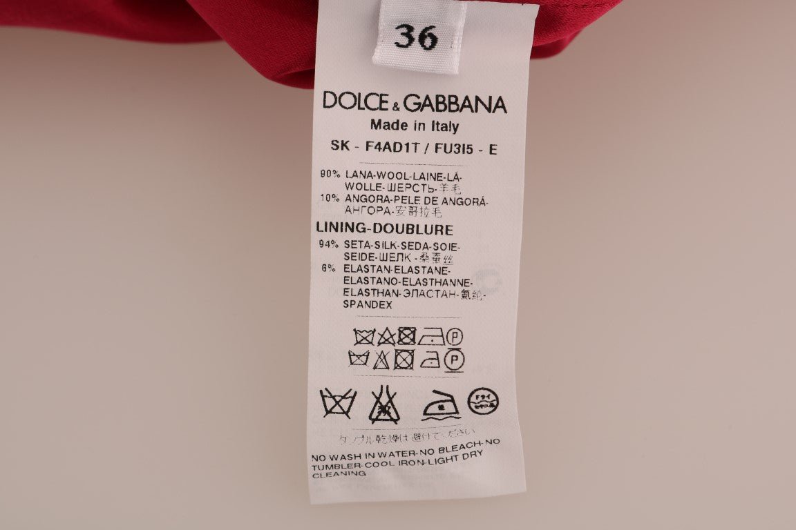 Dolce & Gabbana Elegant Pink Wool A - Line Knee - Length Skirt - Sandy Store ByNet