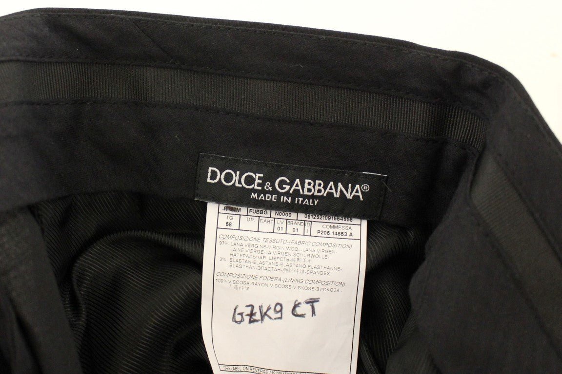 Dolce & Gabbana Elegant Pleated Black Wool Trousers - Sandy Store ByNet