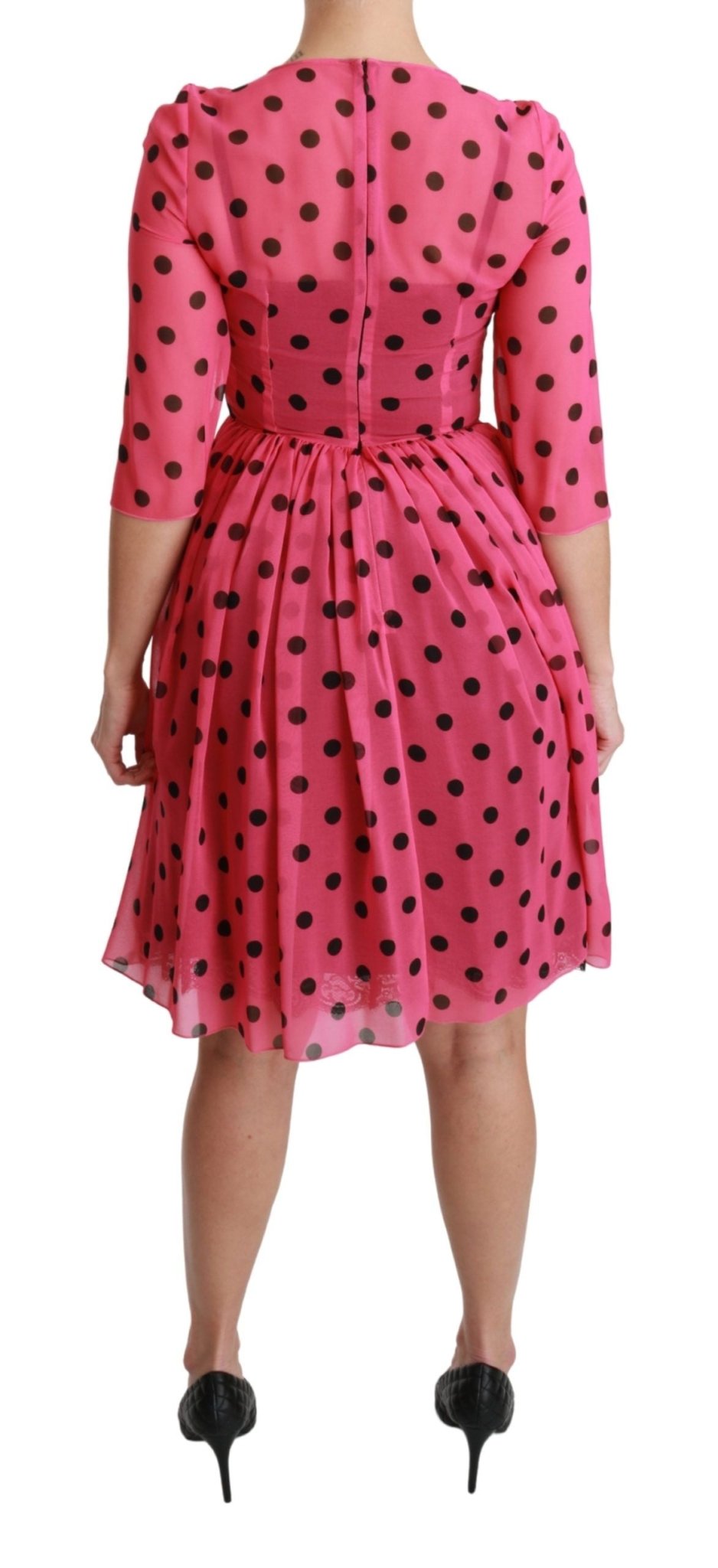 Dolce & Gabbana Elegant Polka Dot A - Line Knee Length Dress - Sandy Store ByNet