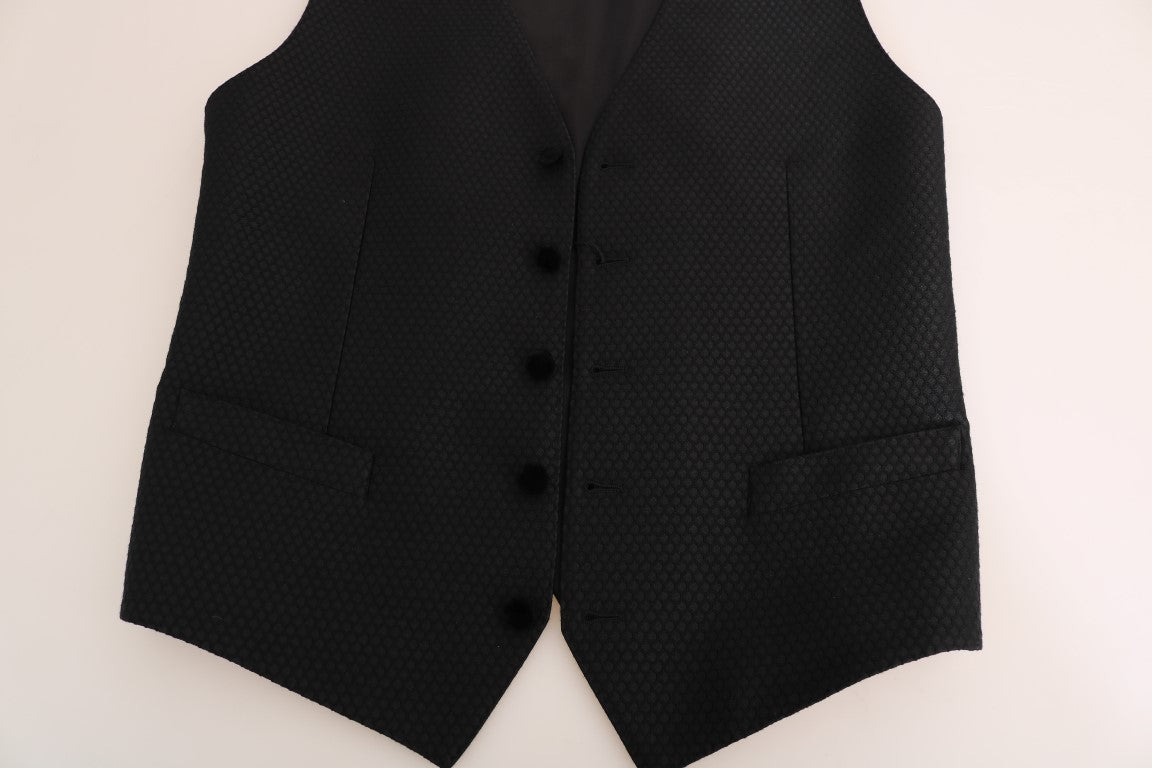 Dolce & Gabbana Elegant Polka Dot Black Dress Vest - Sandy Store ByNet