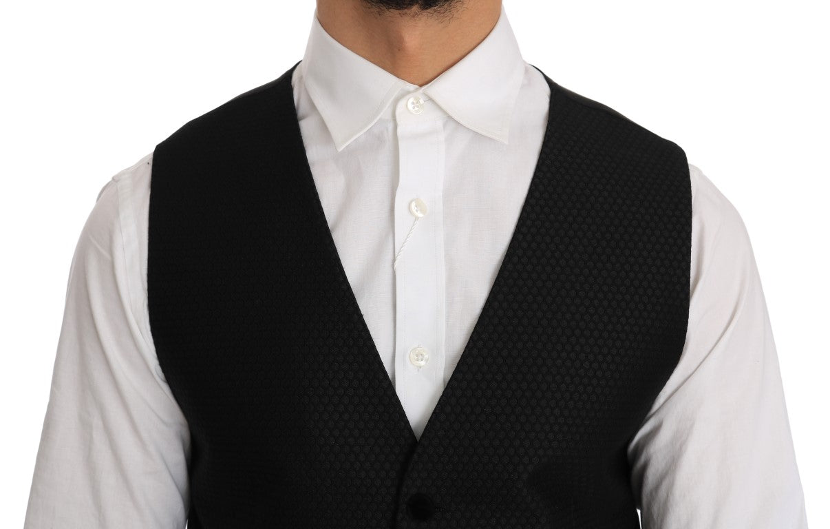 Dolce & Gabbana Elegant Polka Dot Black Dress Vest - Sandy Store ByNet