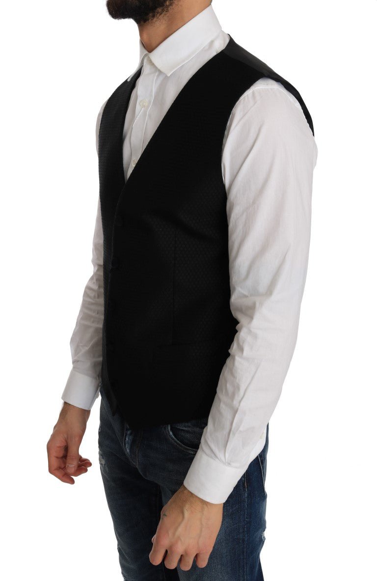 Dolce & Gabbana Elegant Polka Dot Black Dress Vest - Sandy Store ByNet