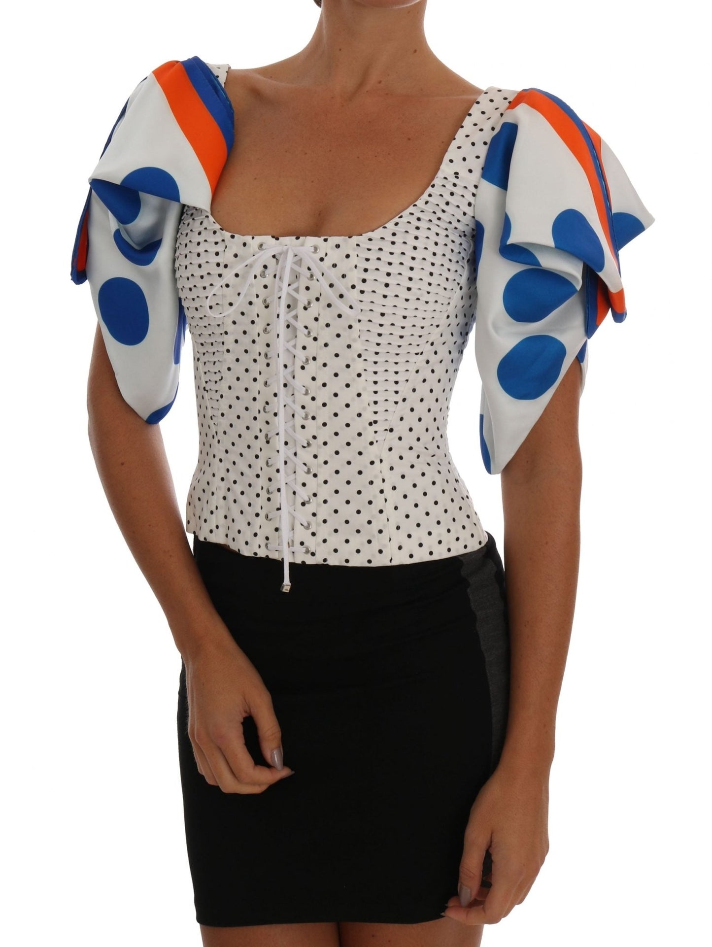 Dolce & Gabbana Elegant Polka Dot Bustier Top - Sandy Store ByNet