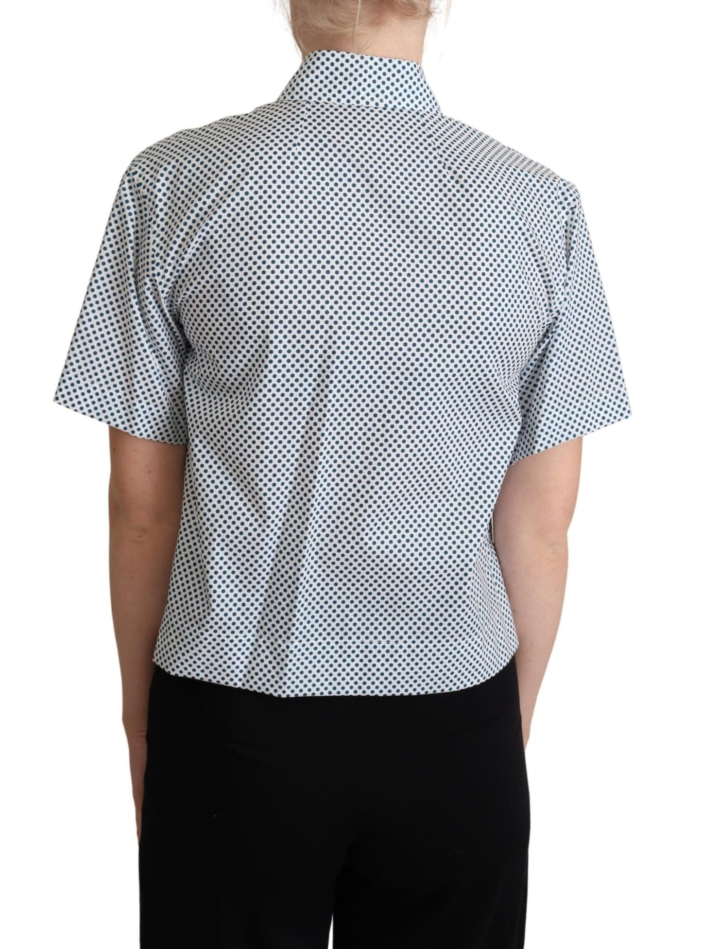 Dolce & Gabbana Elegant Polka Dot Cotton Polo Shirt - Sandy Store ByNet