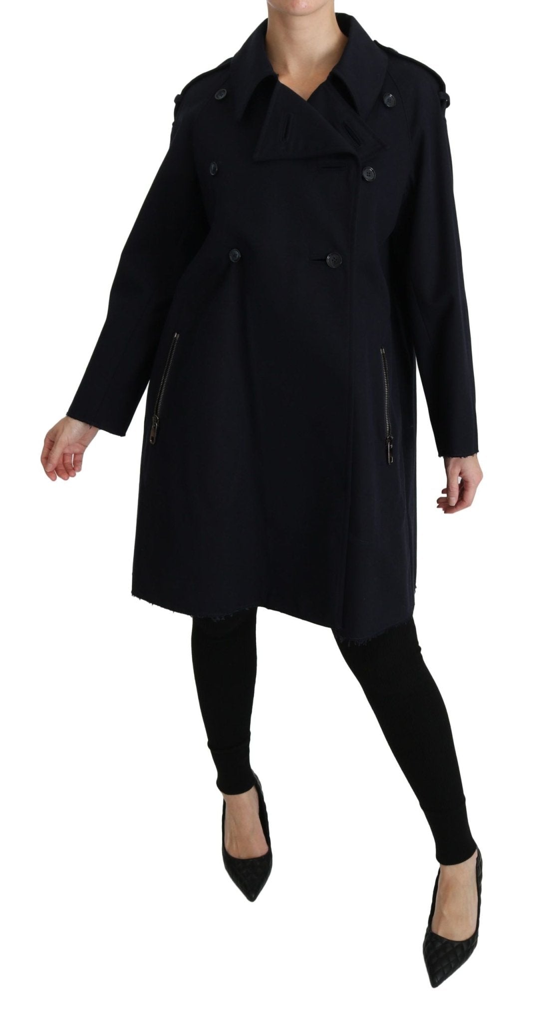 Dolce & Gabbana Elegant Polka Dot Lined Blue Jacket - Sandy Store ByNet