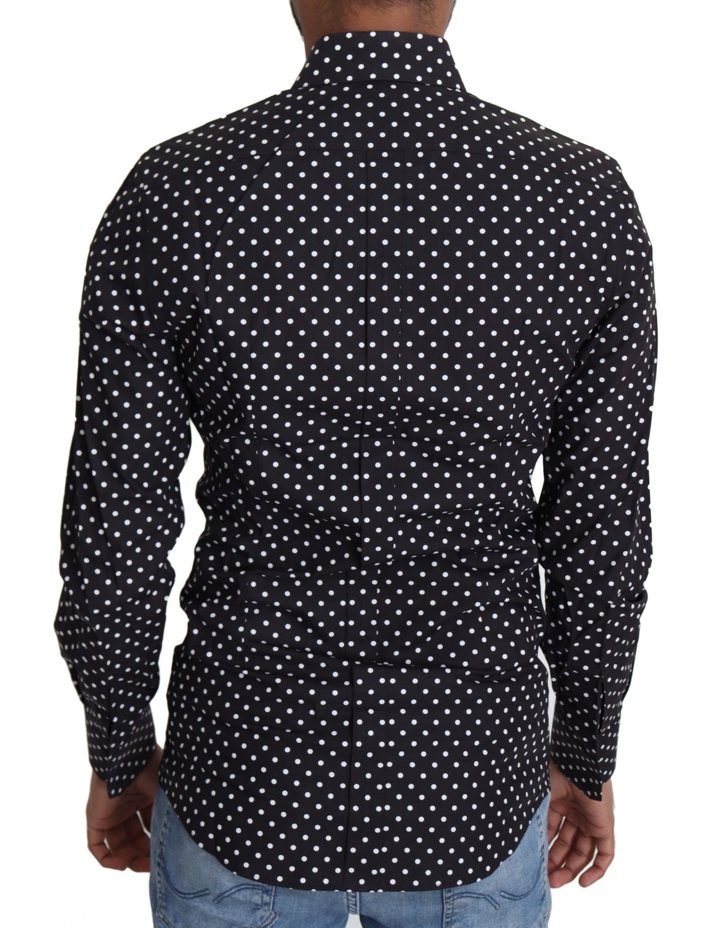 Dolce & Gabbana Elegant Polka Dot Men's Long Sleeve Shirt - Sandy Store ByNet