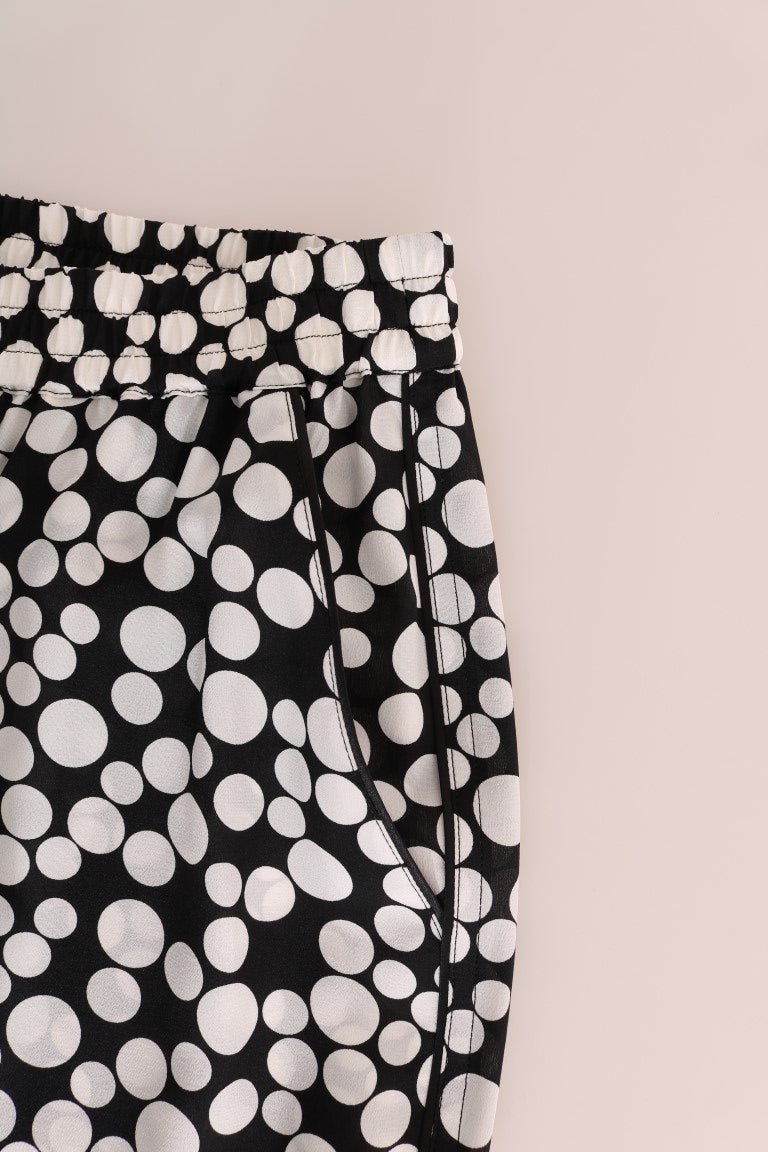 Dolce & Gabbana Elegant Polka Dot Silk High - Waist Pants - Sandy Store ByNet
