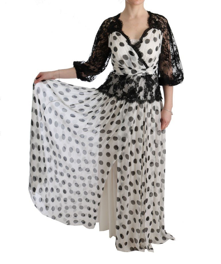 Dolce & Gabbana Elegant Polka Dotted Full Length Gown - Sandy Store ByNet