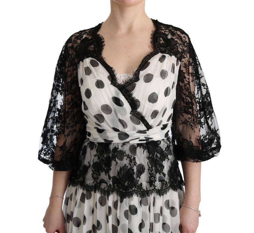 Dolce & Gabbana Elegant Polka Dotted Full Length Gown - Sandy Store ByNet