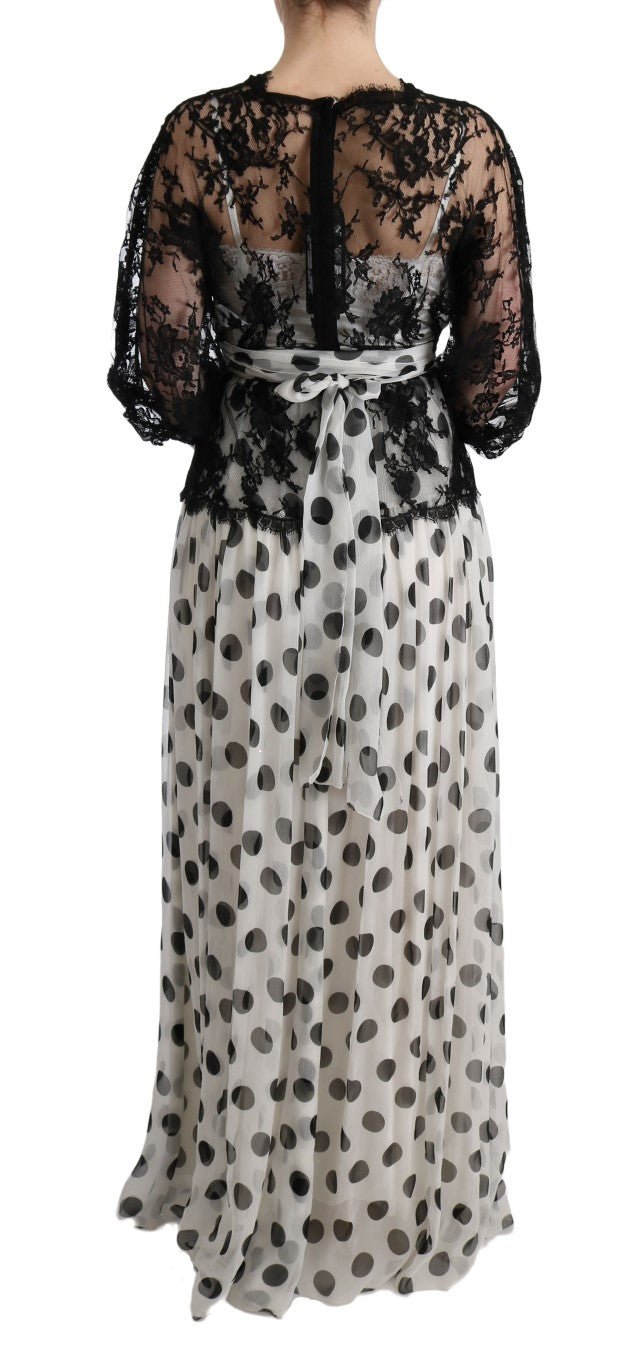 Dolce & Gabbana Elegant Polka Dotted Full Length Gown - Sandy Store ByNet