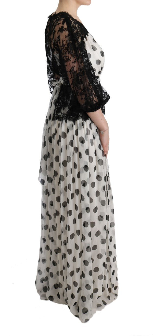 Dolce & Gabbana Elegant Polka Dotted Full Length Gown - Sandy Store ByNet