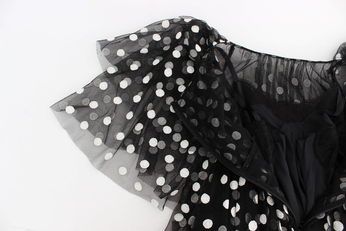 Dolce & Gabbana Elegant Polka Dotted Ruffled Dress - Sandy Store ByNet
