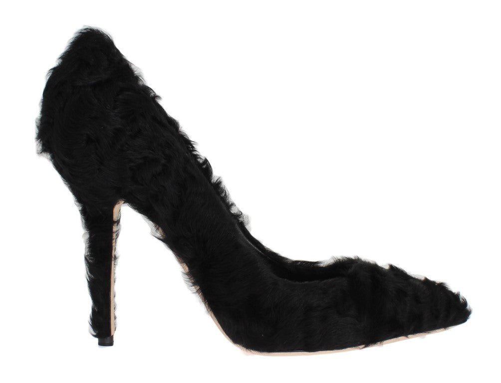 Dolce & Gabbana Elegant Pumps in Luxe Xiangao Fur Leather - Sandy Store ByNet