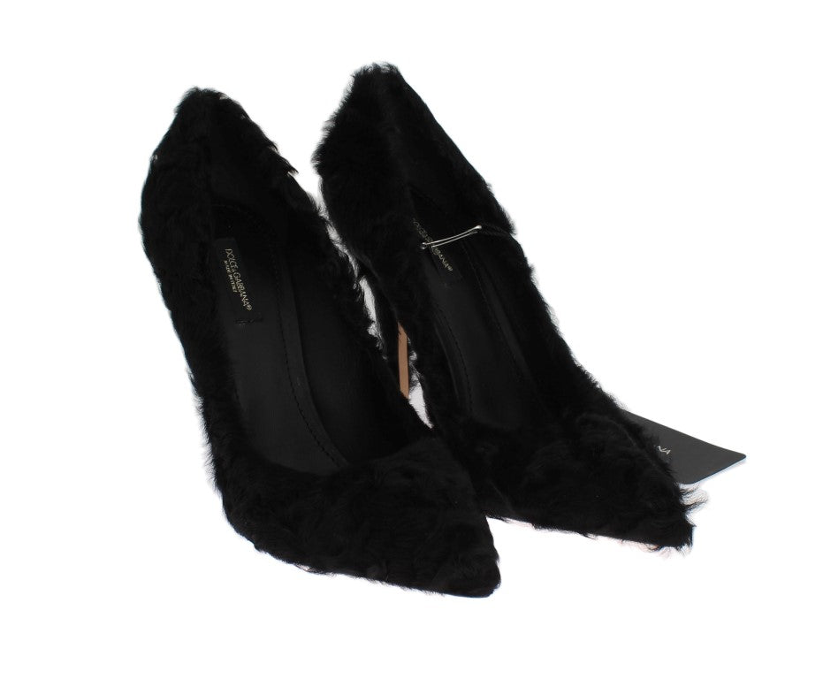 Dolce & Gabbana Elegant Pumps in Luxe Xiangao Fur Leather - Sandy Store ByNet