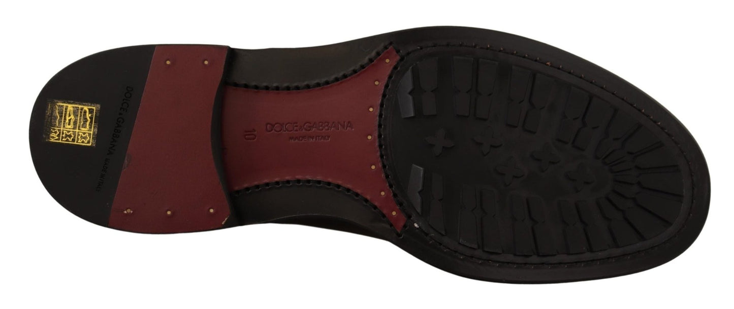 Dolce & Gabbana Elegant Purple Leather Derby Formal Shoes - Sandy Store ByNet