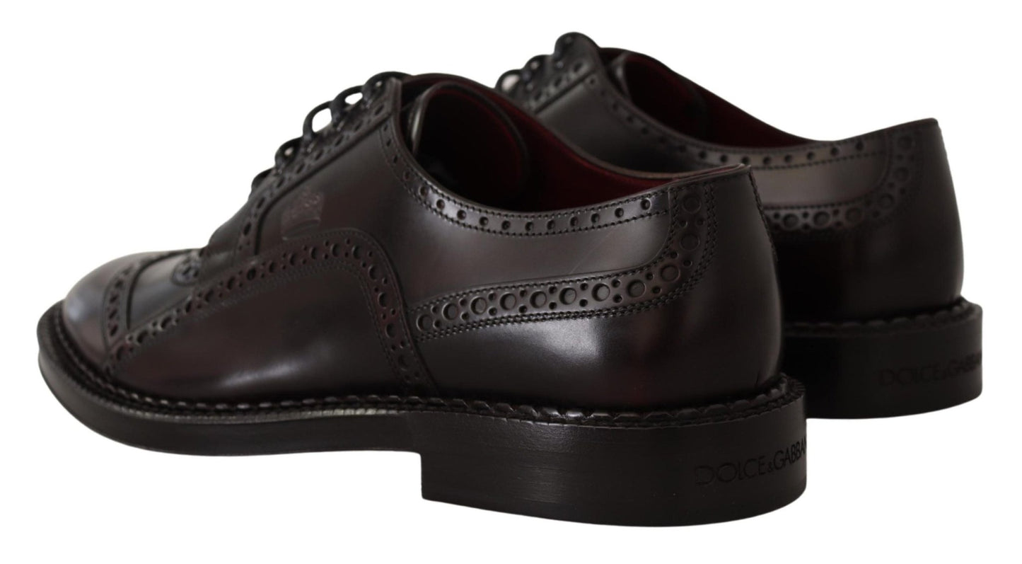 Dolce & Gabbana Elegant Purple Leather Derby Formal Shoes - Sandy Store ByNet
