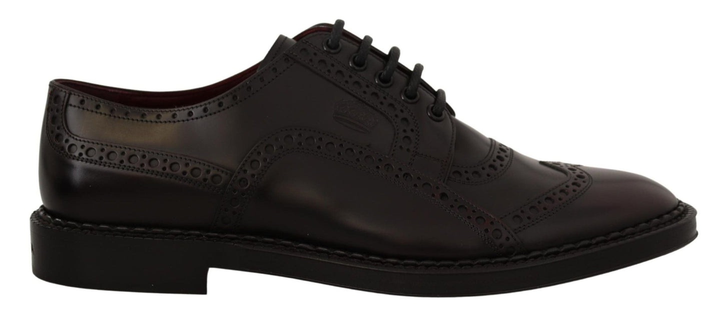 Dolce & Gabbana Elegant Purple Leather Derby Formal Shoes - Sandy Store ByNet
