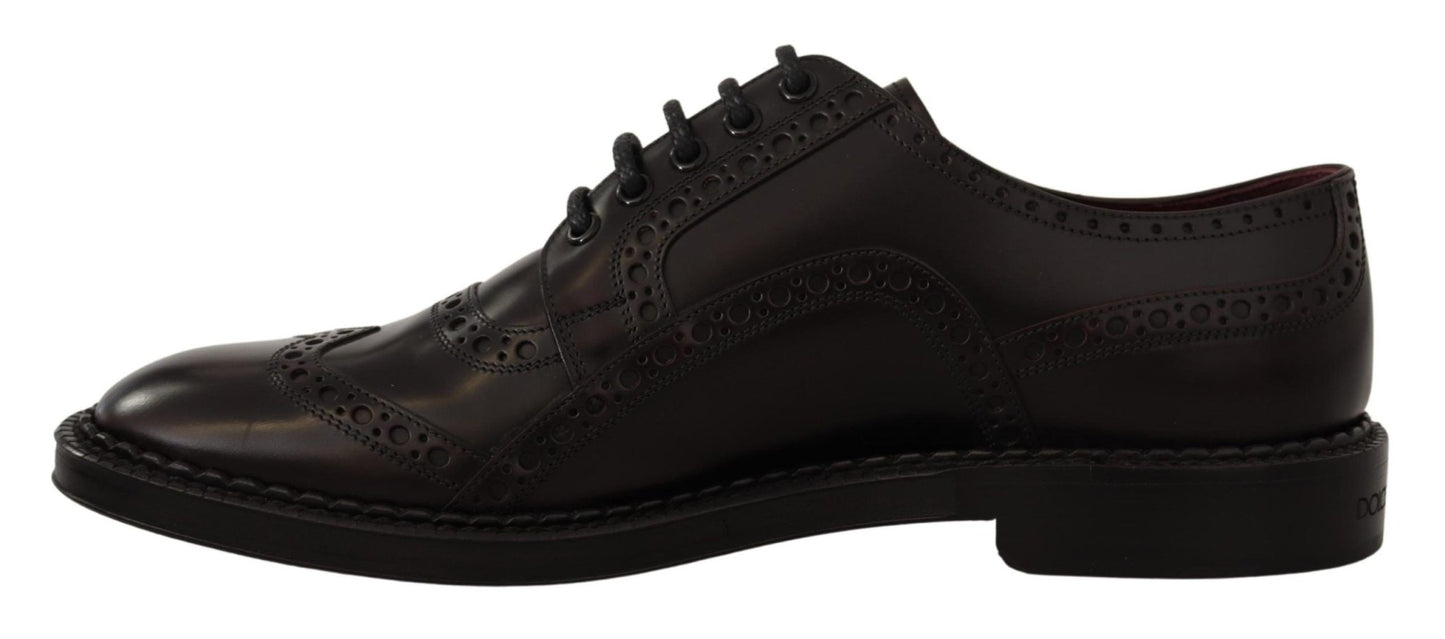 Dolce & Gabbana Elegant Purple Leather Derby Formal Shoes - Sandy Store ByNet