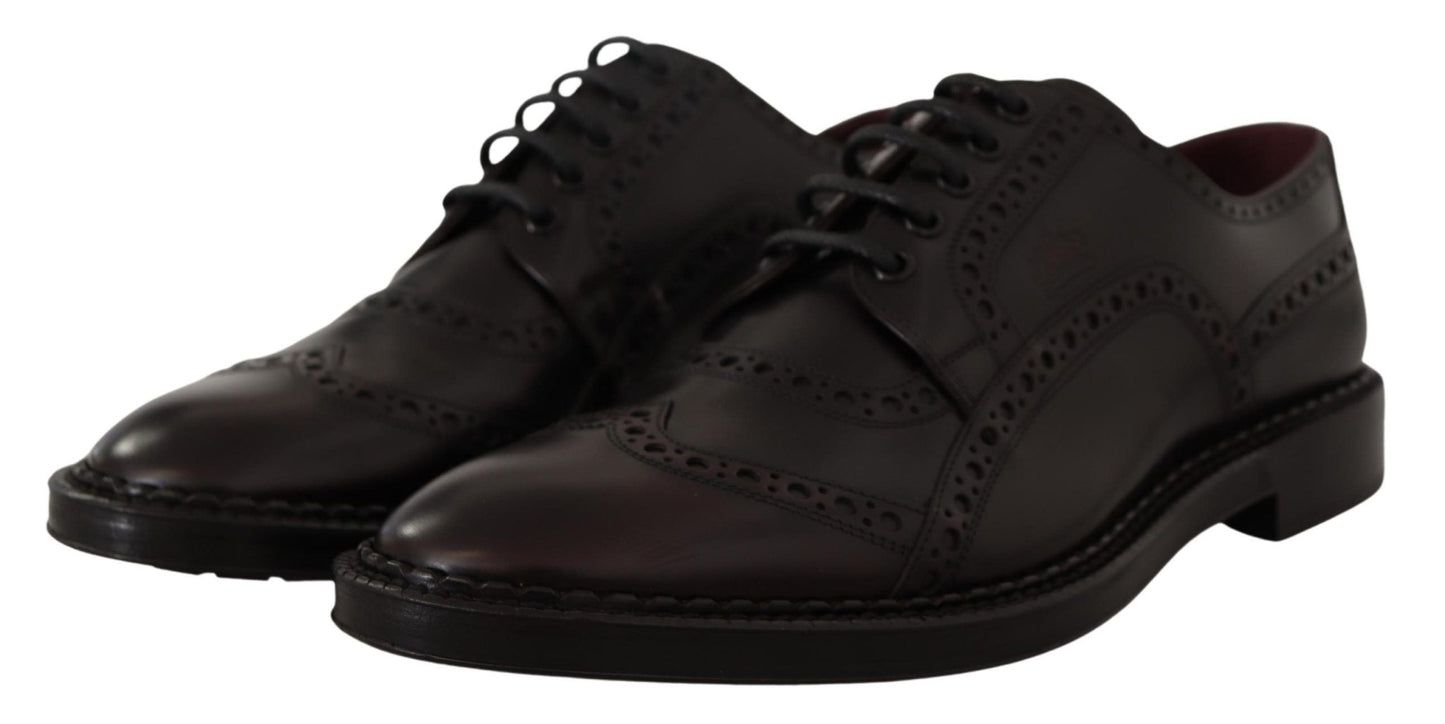 Dolce & Gabbana Elegant Purple Leather Derby Formal Shoes - Sandy Store ByNet