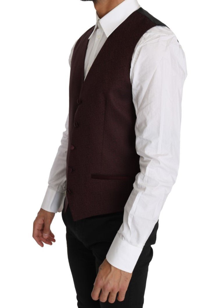 Dolce & Gabbana Elegant Purple Patterned Men's Formal Vest - Sandy Store ByNet