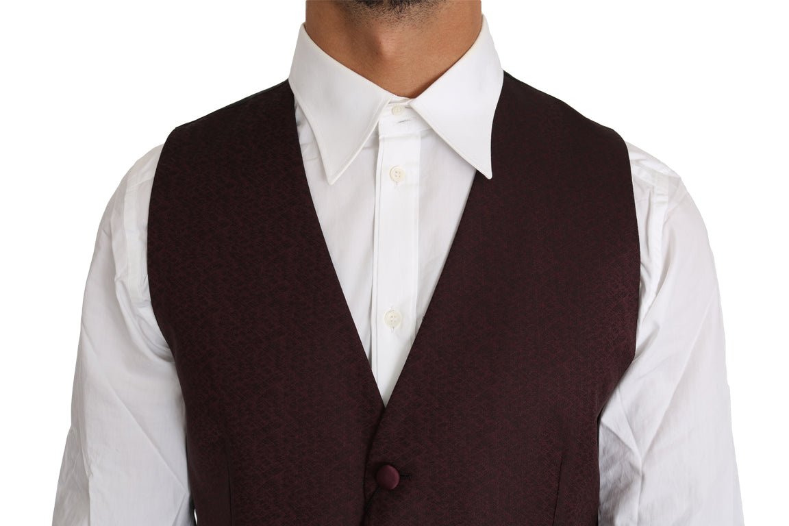 Dolce & Gabbana Elegant Purple Patterned Men's Formal Vest - Sandy Store ByNet