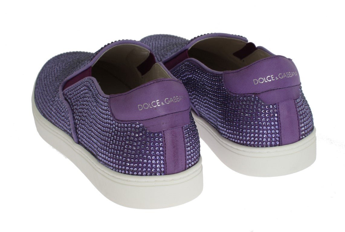 Dolce & Gabbana Elegant Purple Strass Fashion Sneakers - Sandy Store ByNet