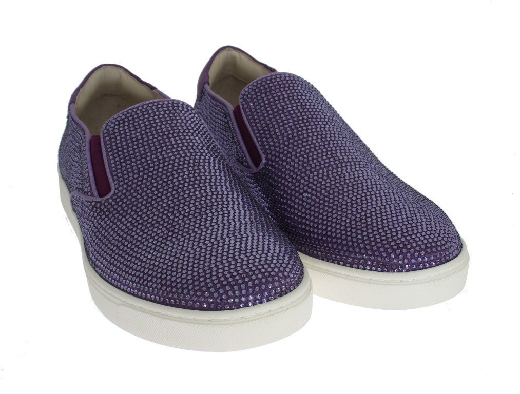 Dolce & Gabbana Elegant Purple Strass Fashion Sneakers - Sandy Store ByNet