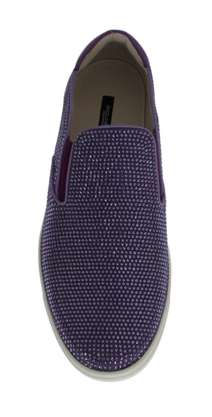 Dolce & Gabbana Elegant Purple Strass Fashion Sneakers - Sandy Store ByNet