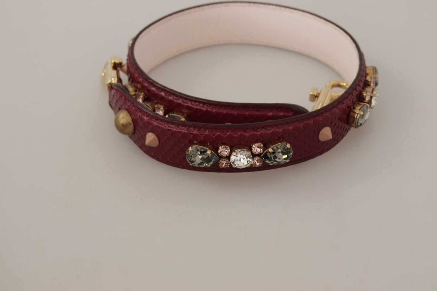 Dolce & Gabbana Elegant Python Leather Bag Strap in Bordeaux - Sandy Store ByNet