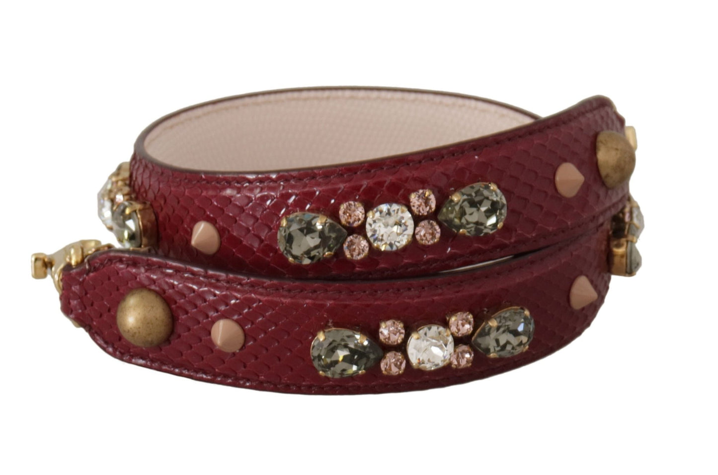 Dolce & Gabbana Elegant Python Leather Bag Strap in Bordeaux - Sandy Store ByNet